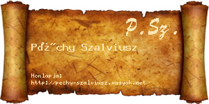 Péchy Szalviusz névjegykártya
